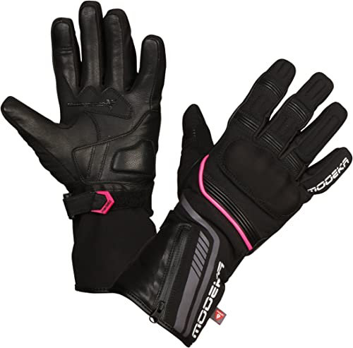 Modeka Makari Damen Motorradhandschuhe (Black/Pink,7 (L))