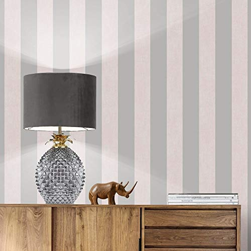 Muriva Wallpaper 173563 Stripe Pink & Silver Full Roll