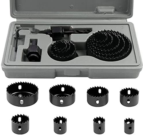 SHEENO Kit de 11 scies-cloches en acier au carbone pour bois, plaques de plâtre, plastique et métaux non ferreux (19-64 mm)