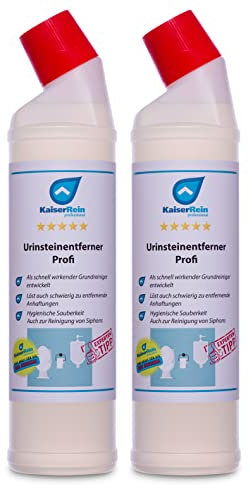 KaiserRein Profi Urinsteinentferner extra stark 2 x 750 ml flüssig Urinsteinlöser I WC Reiniger extra stark I Toilettenreiniger I Sanitärreiniger I Badreiniger und Kalkentferner