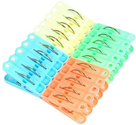 Lot de 20 pinces à linge multicolores réutilisables en plastique