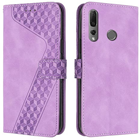 OKZone Coque pour Huawei P Smart Z/Y9 Prime 2019, Etui Protection Housse Premium en Cuir PU Portefeuille Étui Téléphone [Fermoir Magnétique] [Fentes pour Cartes] Flip Case（Pourpre