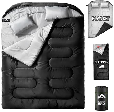 Saco de dormir doble de 3 kg (negro)