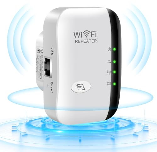 WiFi Extender Booster,Wireless Signal Booster Up to 3000sq.ft and 30 Devices,WiFi Range Extender with Integrated Antennas Ethernet Port,Support AP/Repeater Mode and WPS Function,Garden WiFi Extender