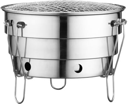 NESPIQ Picknickgrill Holzkohlegrill Tragbarer Tischgrill, Holzkohlegrill, Edelstahl-Grill Für Den Außenbereich Camping Grill