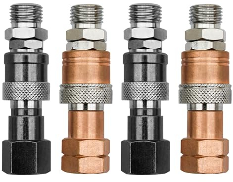 YBMTE Upgraded Cutting Torch Quick Connect Fittings, Oxygen Acetylene Quick Disconnect used for Hose to Torch, Fit for 9/16-18 UNF B, make oxy-fuel setup more flexible. YBMTE
