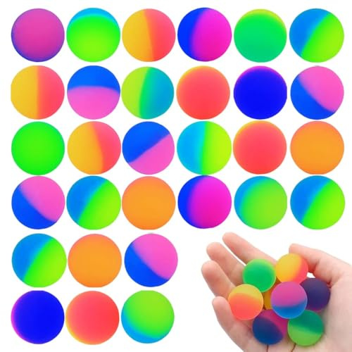UIEXAY 30 Pièces Balles Rebondissantes En Caoutchouc Multicolores Pour Enfants, Cadeaux D'Entreprise, Fêtes D'Événements