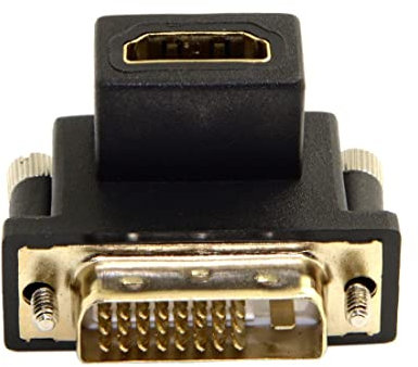 chenyang HDMI zu DVI Adapter, DVI (24+1) Stecker auf HDMI Buchse 90 Grad nach unten abgewinkelt vergoldet bidirektionaler Adapter für Fernseher, Monitor, Computer