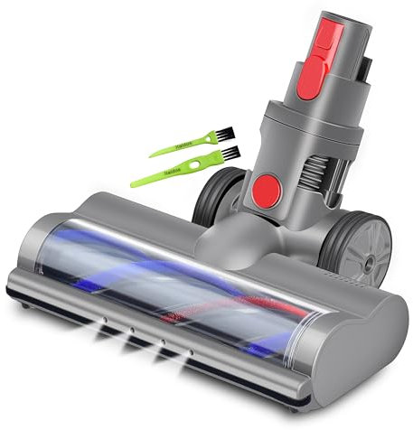 Italdos Turbinendüse Elektrische Bürste kompatibel für Dyson V7 V8 V10 V11 V15 mit Motorisierte Walze geeignet für Teppich Parkett und Hartboden automatischem LED-Licht