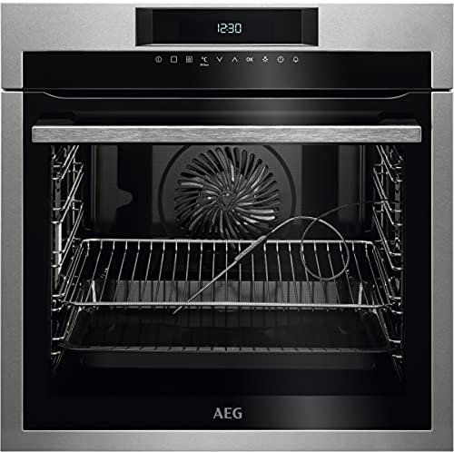 AEG BPE642120M Forno multifunzione, 71 l, Pulizia pirolitica, 12 funzioni, 20 programmi automatici, Sonda termica, Ventilatore XXL, Display LCD touch, Vassoio XXL, Inox, A+, Made in DE