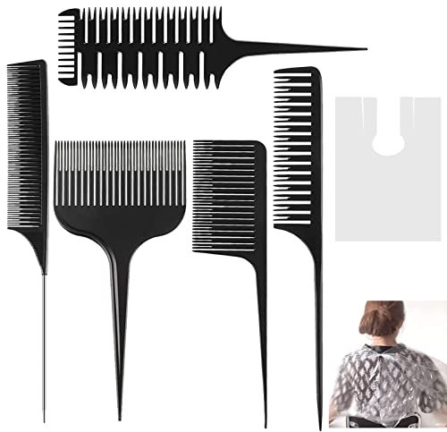 5 Stücke Strähnenkamm Set Balayage Kamm Strähnchen Comb Stränchenkamm Färbekamm Haarfärbekamm Professionelle Antistatische Highlight Kamm Für Haare Melieren Und Färben Styling Für Männer Frauen