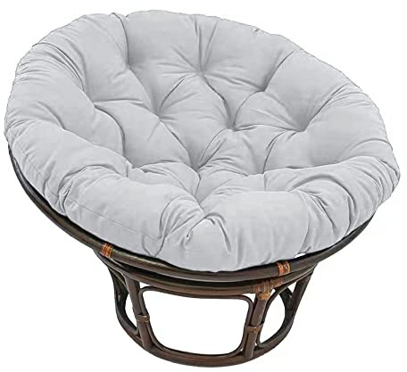 Morbuy Cuscino per Sedie sospese, Cuscino Poltrona Papasan Rotondo Spessa Comoda Seduta Traspirante Impermeabile Cuscino per Interno ed Esterno Giardino (120x120CM,grigio chiaro)