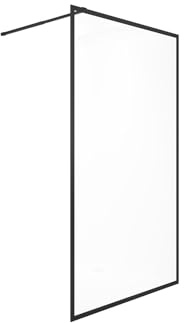 Vente-unique - Paroi de douche à l'italienne - 120 x 200 cm - Noir mat - Verre trempé - AMBERI