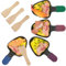 QcuGvy Raclette - Padelle di ricambio per raclette, 4 pezzi, con rivestimento antiaderente, per raclette, in ghisa, con 4 palette in legno per accessori per griglia raclette (triangolo)