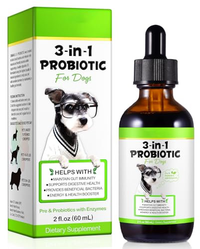 60ml Dog Probiotics For Gut Health 3 In 1 Probiotic For Dogs Dog Diarrhea Treatment Dog Yeast Infection Treatment Dog Flatulence Treatment Digestive Care Bacon Flavor