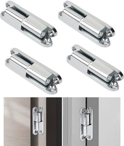 4 Piezas Bisagras de Puerta Madera, Bisagra Atornillada Plegable Desmontable, Aleación de Zinc para Puerta Caja Cobertizo Ventana Valla Herrajes Armarios Muebles