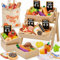Atoylink Wooden Play Food Sets for Children Kitchen, Toy Food Set for Kids Kitchen, Wooden Toy Kitchen Accessories with Cutting Fruit Pretend Play Toddler Toys Gift for 3 4 5 6 Years Old Boys Girls
