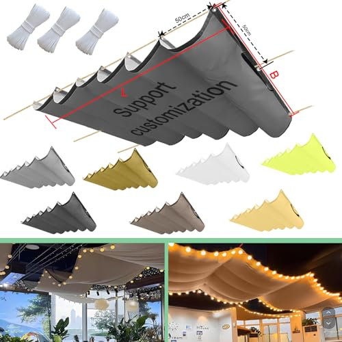 Einziehbar Welle Sonnensegel Verstellbar Schattenabdeckung Sonnenschutz Wasserdicht Outdoor Pergola UV-beständig Markise Anwendbar auf Terrasse Garten Dunkelgrau 100x200cm(BxL)