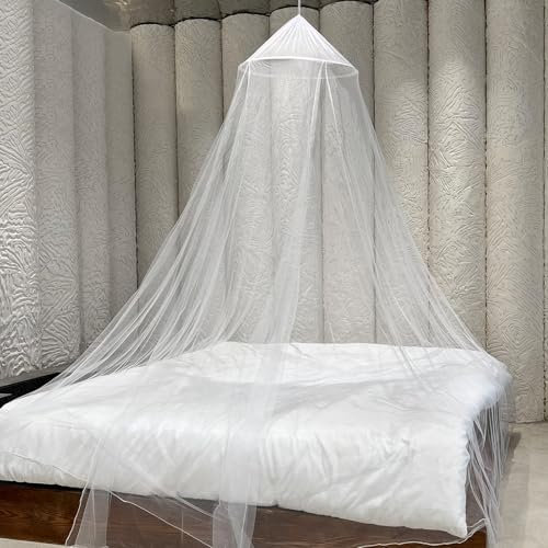 Zouway Moskitonetz Bett 12×2.5x0.6m für Doppelbett Einzelbett, Moskitonetz Reise als Moskitoschutz, Fliegennetz Moskitonetze Einfache Installation für Hause Indoor, Camping, Backpacking, Wandern