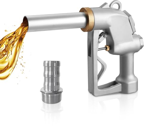 VEVOR 1.5 Inch Barb Automatic Fuel Nozzle with Swivel, Max Flow Rate 37 GPM, Auto Shut Off Diesel Gas Pump Nozzle with 3-Speed Trigger Lock & 1.5 Inch (OD=40 mm) Spout for Gasoline, Diesel, Kerosene
