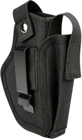 SCJJZ Universal Holster de Pistolet avec Poche à Magasin et Clip Métallique pour Hommes et Femmes Ambidextre Holster Souple pour La Plupart des Armes de Poing Rangement Transport Discret