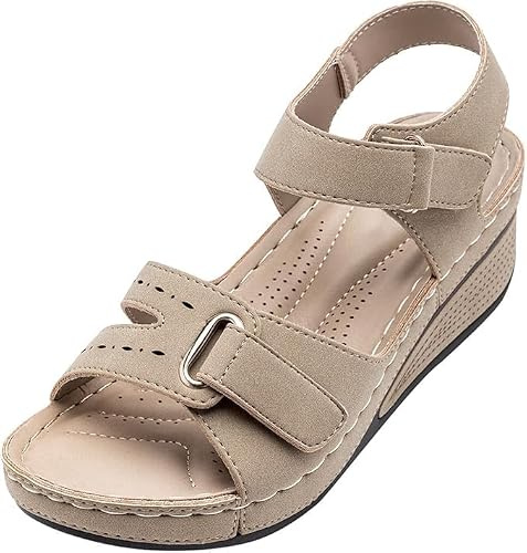 Sandalias Ortopedicas Mujer Verano Comodas Deportivas Plataforma Antideslizantes Sandalia de Playa con Tacón de Cuña Zapatillas con Punta Abierta Transpirables para Trekking Caminar Senderismo
