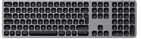 Satechi Tastiera Bluetooth in Alluminio con Tastierino Numerico, Tedesco – per MacBook Pro/Air M2/M1, iPad Pro/Air M2/M1, Mac Mini M2, iMac M1, DE