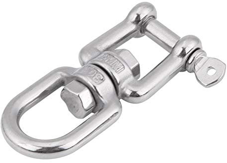 Swivel Shackle Heavy Duty 304 Stainless Steel Swivel Ring Snap Anchor Rolling Shackle Device for Lifting (6mm)