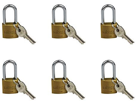 6er Set Vorhängeschlösser 25mm Bügelschloss Kofferschloss grosse Bügel Schloss