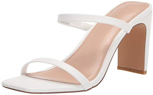 The Drop Avery - Sandali Con Tacco Alto A Due Cinturini da Donna, Bianco, 37.5 EU