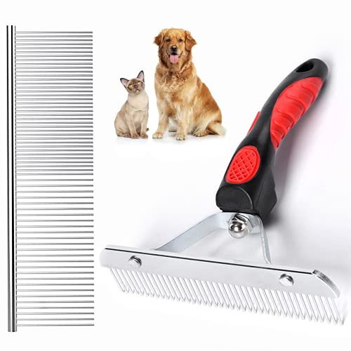 Grooming Rake Undercoat Brush Set for Long Hair Dogs