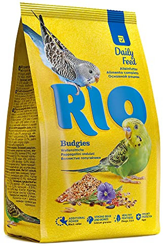 RIO Budgies | 3 kg | Alleinfutter für Wellensittiche | Ausgesuchte Saaten und Getreide | Nährstoffreiche Mischung für gesunde Ernährung | Mit Algen und Calciumgluconat