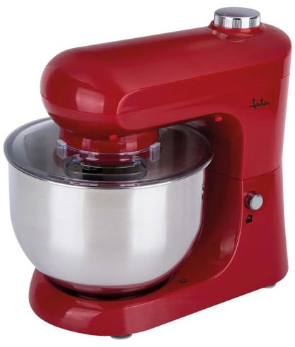 Jata JEMA1502 Batidora Amasadora Mezcladora con Bol de Acero Inoxidable de 5 L, 1200 W, 6 velocidades + PULSE, Base Giratoria, Tapa antisalpicaduras, Incluye accesorios