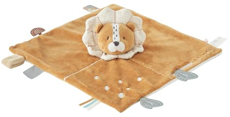 NOUKIE'S - Doudou bébé et Enfant - Lion Caramel Babou - Eveil et Sommeil - Marionnette - Cadeau de Naissance
