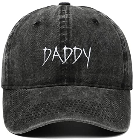 COSFAN Cappello da papà, Berretto da Baseball Ricamato da papà, Berretto da papà Vintage, Regali da papà per Uomini, Visiera in Cotone Lavato per papà (Nero)