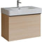 DURAVIT Badmöbel-Set Soleil 80 cm bestehend aus Waschbecken und Unterschrank mit einer Schublade, Waschbeckenunterschrank in Eiche Natur, Waschtisch in Weiß- Ideal für Gäste-Bäder