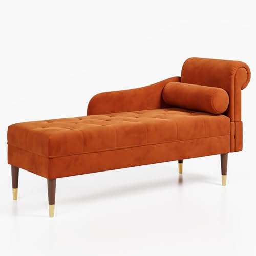 Vesgantti Velvet Chaise Longue Indoor with Right Armrest,Tool-free Assembly