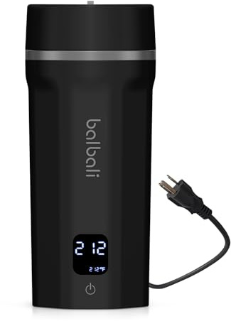 balbali 18.6oz Portable Kettle for Travel 100-250V Dual Voltage for International/Global/Europe - 6 Preset Travel Electric Kettle Hot Water Boiler/Heater/Warmer/Tea Maker - Black