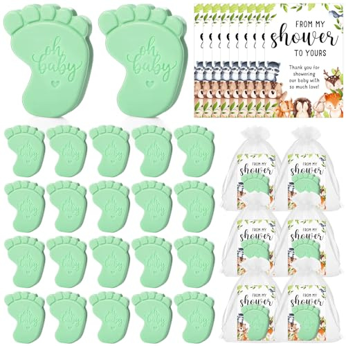 Dimsile 50 Sets Baby Shower Soap Favors, Animal, Light Green