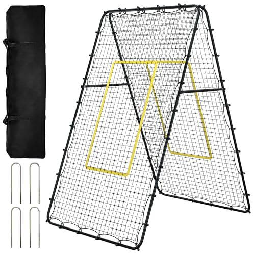 2,1x1,2m Volleyballnetz, Doppelseitiges Volleyball Rebounder Netz, Trainingsgerät mit Schlag-Zone,für Lacrosse, Baseball, Fußball, Tennis Übung