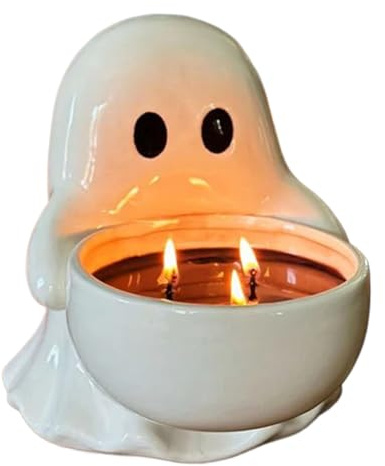 Candelador de Fantasmas, Dibujos Animados Lindos Figuras de Fantasmas Figuras perfumadas cornetas decoración de candelabros para niñas Mujeres Regalo de cumpleaños de Halloween decoración de la Mesa