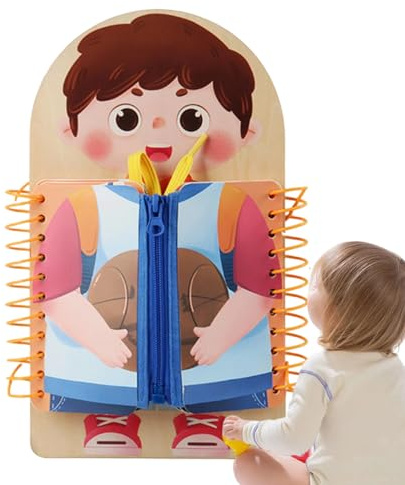 Planche à Boutons | Jouets Éducatifs Apprentissage Compétences Vie,Jeu Bois Enfant 3 Ans Maison Maternelle Voyage Motricité Fine