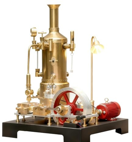 Retrol SE-03 Steam Engine Model Kit, 38 Pieces Steam Engine Motor with Boiler Working Mini Generator & Lamp Stand, Steampunk Workshop Model for Collectors & Teaching Purposes