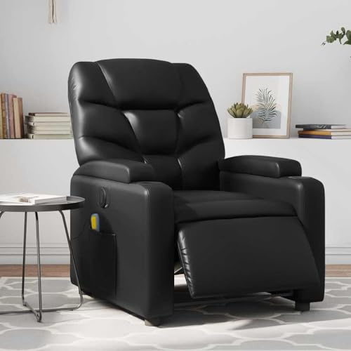 Mimdixy Fauteuil de cinéma simple - Fauteuil de massage électrique en cuir synthétique noir - Pour salon et chambre à coucher - Installation rapide