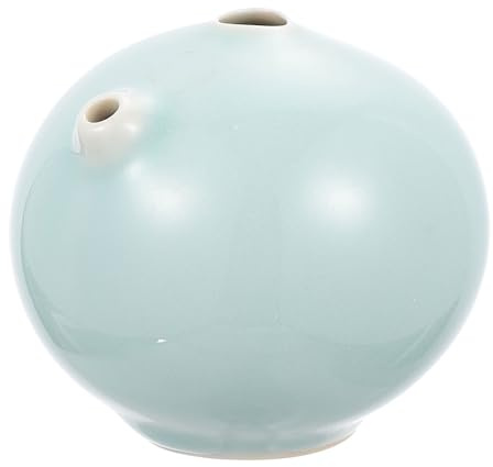 OATIPHO Chinesischer Keramik Tintentropfen Wasserbehälter für Kalligrafie Malzubehör Rund Blau Tropfgenau für Tusche Stein Konzentration Schreibtisch Dekoration Traditionelles