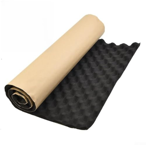 Alfombrilla amortiguadora de sonido para coche, 2 cm de grosor, almohadilla de aislamiento acústico de espuma para neumáticos de motor, reducción de viento, hoja térmica, color negro, 100 x 50 cm