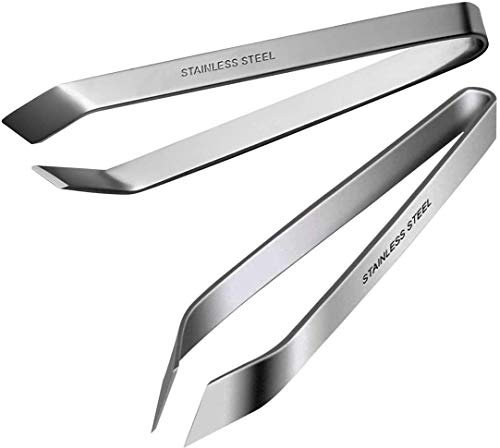 DJIM Set di 2 Pinze per Lische di Pesce da Cucina – Pinza Togli Lisca, Ossa, Squame Professionale -per Disossare e Diliscare Pesce o Carne + Ebook offerto