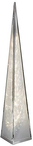 Formano Deko-Pyramide aus Metall, 60 cm, mit 12 LEDs, 1 Stück, Silber, mit Drehmotor und Adapter