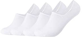 Camano Unisex Füßlinge für Damen und Herren No Show Socken angenehm optimaler Halt 4er Pack 39/42 white