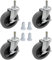 AAGUT Caster Wheels,4 Inch TPR Heavy Duty 7/16x 1-3/8 Stem Mount Castors with Locking Brakes and Sockets, Swivel Wheel for Grill Replacement,4 Packs